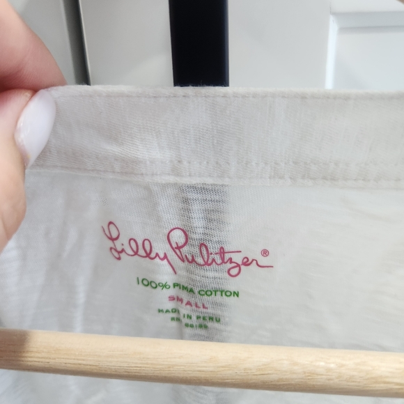 Lilly Pulitzer Shay Resort White Ruffle Top Small - Picture 6 of 10